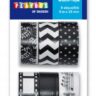 DIY Taśma wstążka czarno-biała dekoracyjna samoprzylepna Washi 3m x 15mm 6szt 2471135