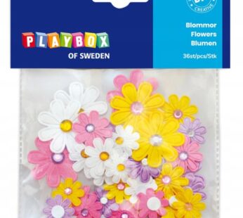 DIY Kwiaty kolorowe samoprzylepne materiał 36szt 2470094