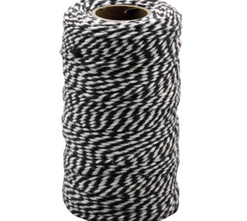 DIY SZNUREK CZARNO-BIAŁY bawełna makrama 100mx2mm 2471184
