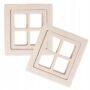 Miniaturowe drewniane otwierane okna ozdoba dekoracja do DIY 8×8,5cm 2szt