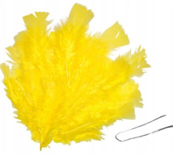 DIY Pióra indycze żółte z drutem stalowym dekoracja 48szt 2470042