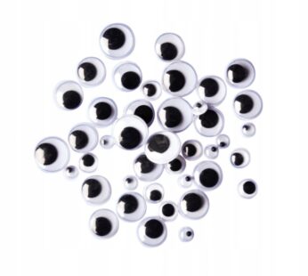 DIY Oczy ruchome czarno białe Ø4,7,10,15mm 200szt 2470396