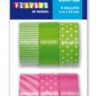 DIY Taśma wstążka różowo-zielona dekoracyjna samoprzylepna Washi 3m x 15mm 6szt 2471134