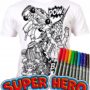 SUPERBOHATER 7-8 lat Koszulka do malowania dla dzieci Super Hero age 7-8