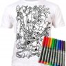 ZWIERZĘTA 5-6 lat DŻUNGLA SAFARI ZOO KOSZULKA DO MALOWANIA T-shirt +10 zmywalne markery Zoo age 5-6