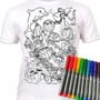 Koszulka PODWODNY ŚWIAT T-shirt do kolorowania + 10 markery 9-11 lat Sea Life 9-11