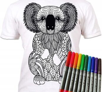 MIŚ KOALA 7-8 lat KOSZULKA DO MALOWANIA T-shirt + 10 zmywalne markery Koala 7-8