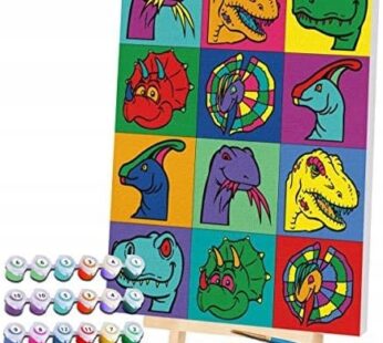 Malowanie Według Numerów DINOZAURY zestaw 40×30cm (5+) Dinosaurs painting by numbers