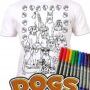 PSY 5-6 lat KOSZULKA DO MALOWANIA T-shirt+10 zmywalne markery Dogs age 5-6