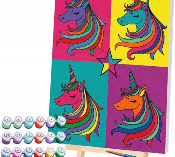 Malowanie Według Numerów JEDNOROŻCE zestaw 40×30cm (5+) Unicorns painting by numbers