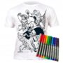 SUPERBOHATEROWIE DC 7-8 lat Koszulka do malowania T-shirt +10 zmywalne markery SUPERHEROES age 7-8