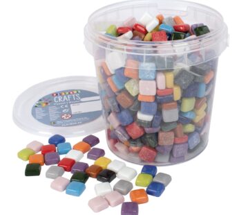 Mozaika Szklana kolorowa w wiaderku do DIY 12×12×6mm 600szt