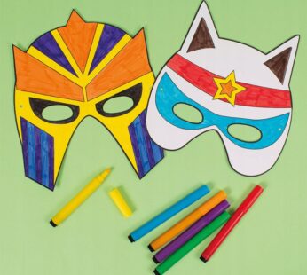 DIY SUPERBOHATER SUPERHERO Maski papierowe 6 motywów 12 szt. 2472212