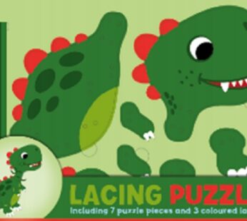 Puzzle i Sznurowadła DINOZAUR zabawa edukacyjna, zręcznościowa, montessori (3+) 8711851100079-PU100
