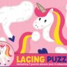 Puzzle i Sznurowadła JEDNOROŻEC zabawa edukacyjna, zręcznościowa, montessori (3+) 8711851100093-PU100