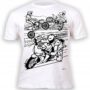 Koszulka MOTOCYKLE T-shirt do kolorowania + 10 markery 7-8 lat Motorbikes age 7-8