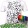 Koszulka DINOZAUR T-shirt do malowania + 10 zmywalne markery 7-8 lat Dinosaur age 7-8