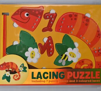 Puzzle i Sznurowadła KAMELEON zabawa edukacyjna, zręcznościowa, montessori (3+) 8711851100000-PU100