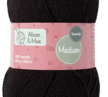 Włóczka akrylowa czarna 238 m 100 g Alison & Mae