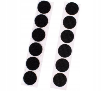 Rzep okrągły czarny 20 mm 12 kompletów samoprzylepne 2472252