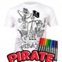 PIRACI KOSZULKA T-shirt DO MALOWANIA + zmywalne markery 7-8 lat