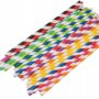 Słomki papierowe w paski 10 kolorów 20 cm 50 szt. 2471537