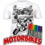 MOTOCYKLE CROSSY KOSZULKA T-shirt DO MALOWANIA + zmywalne markery 9-11 lat