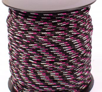 DIY Sznurek Różowy/Czarny/Biały pleciony polipropylenowy Ø 2 mm 50 m