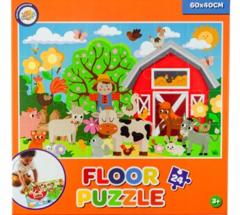 Puzzle Podłogowe FARMA 24 kawałki układanka dla dzieci XL 60 x 40 cm