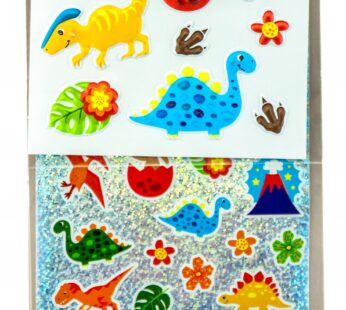 Zestaw Naklejki DINOZAURY Pop up + Holograficzne brokatowe + Papierowe