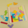Drewniane PUZZLE PENTOMINO geometryczna łamigłówka logiczna 5+