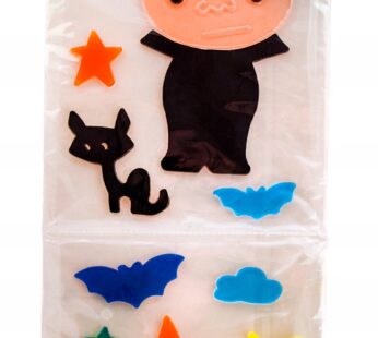 HALLOWEEN CZAROWNICA upiorne naklejki żelowe silikonowe na okno lustro