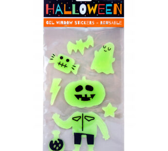HALLOWEEN DYNIA świecące w ciemności naklejki żelowe silikonowe na okno