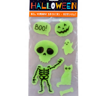 HALLOWEEN SZKIELET świecące w ciemności naklejki żelowe silikonowe na okno