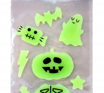 HALLOWEEN DYNIA świecące w ciemności naklejki żelowe silikonowe na okno