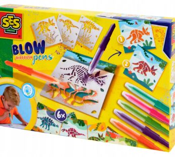 Graffiti dla dzieci DINOZAURY pisaki z aerografem SES Creative 10161