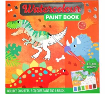 Kolorowanka Akwarelowa DINOZAURY zestaw farby + pędzel tylko dodaj wodę