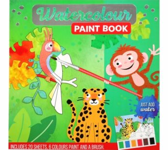 Kolorowanka Akwarelowa DŻUNGLA zestaw farby + pędzel tylko dodaj wodę