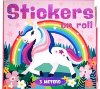 Naklejki na rolce JEDNOROŻCE 3 metry ok. 130 szt