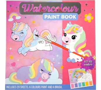 Kolorowanka Akwarelowa JEDNOROŻCE zestaw farby + pędzel tylko dodaj wodę