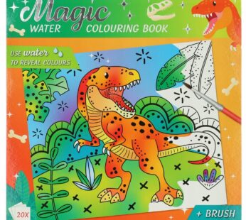 Kolorowanka wodna DINOZAURY magiczna malowanka zestaw z pędzelkiem 20 str