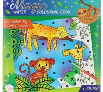 Kolorowanka wodna DŻUNGLA magiczna malowanka zestaw z pędzelkiem 20 str