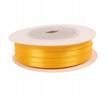 Tasiemka Wstążka Satynowa Atłasowa ŻÓŁTA do DIY 30m×3mm