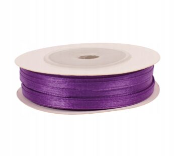 Tasiemka Wstążka Satynowa Atłasowa FIOLETOWA do DIY 30m×3mm