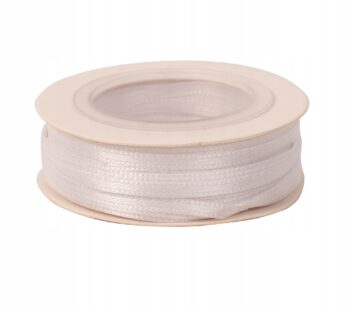 Tasiemka Wstążka Satynowa Atłasowa BIAŁA do DIY 30m×3mm