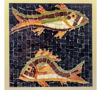 Mozaika kamienna Ryby kreatywny zestaw piaskowiec DIY 20×20cm