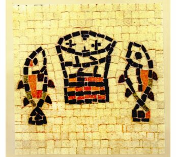 Mozaika kamienna CHLEBY I RYBY kreatywny zestaw piaskowiec DIY 20×20cm